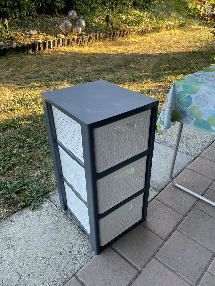 Cassettiere: Rotho Kommode mit 3 Schubladen Kunststoff schwarz/weis – Usato da Elgg venduto da jas_deb39 1