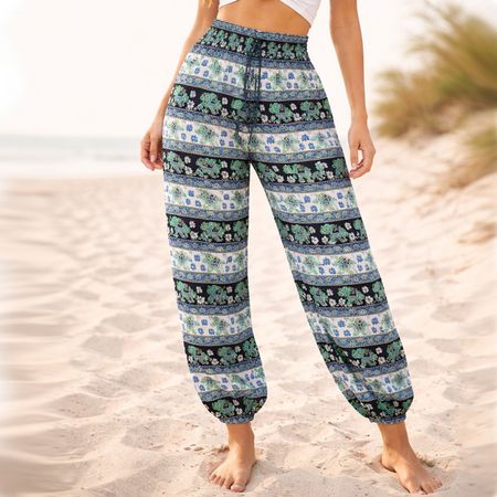Haremshose Freizeithose Indien Hippie Goa Hose Psy Blau bl