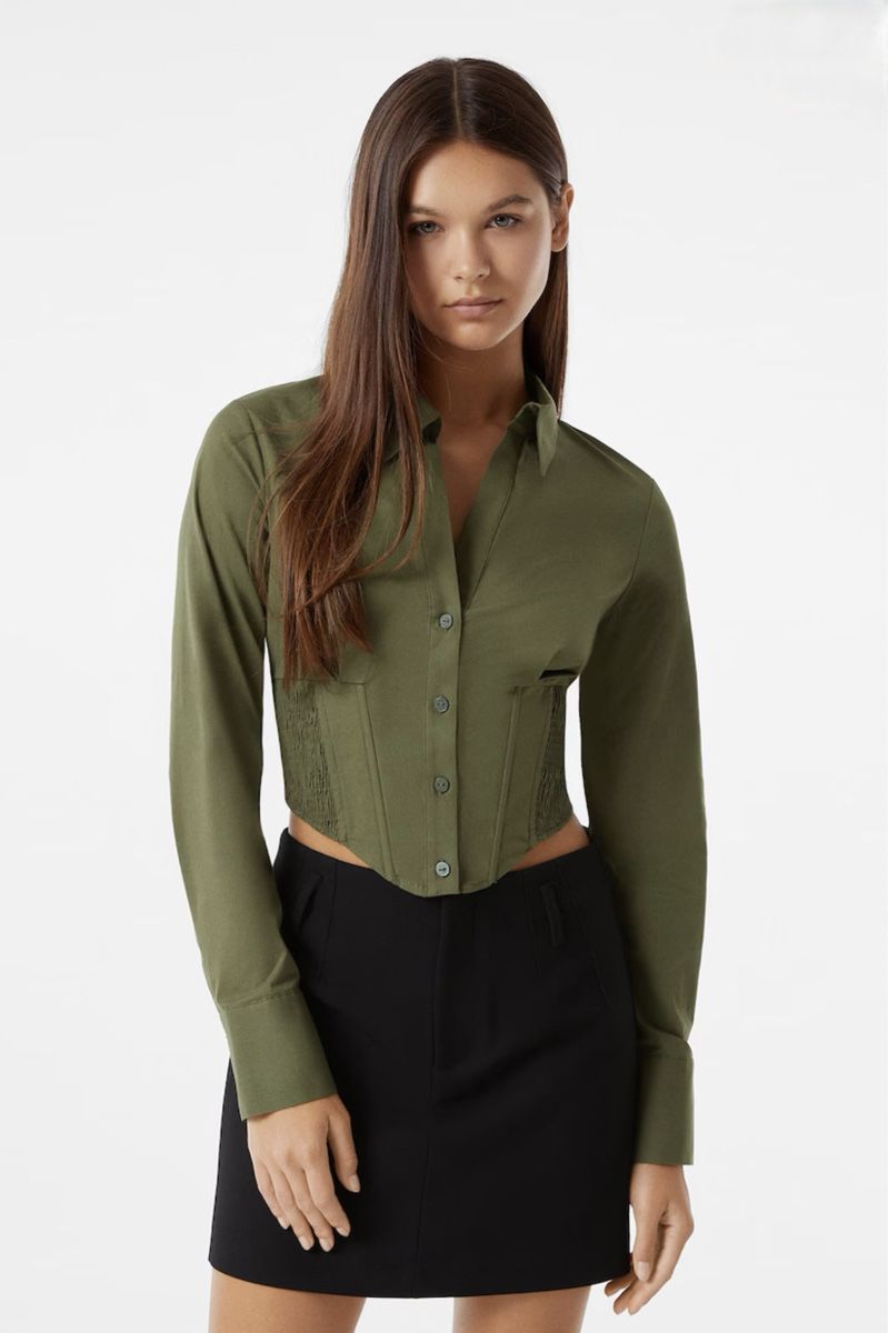Bershka Camicette: Bershka - Bluse in Oliv – Nuovo (secondo la descrizione) da Zürich venduto da CBN_Fashion 1