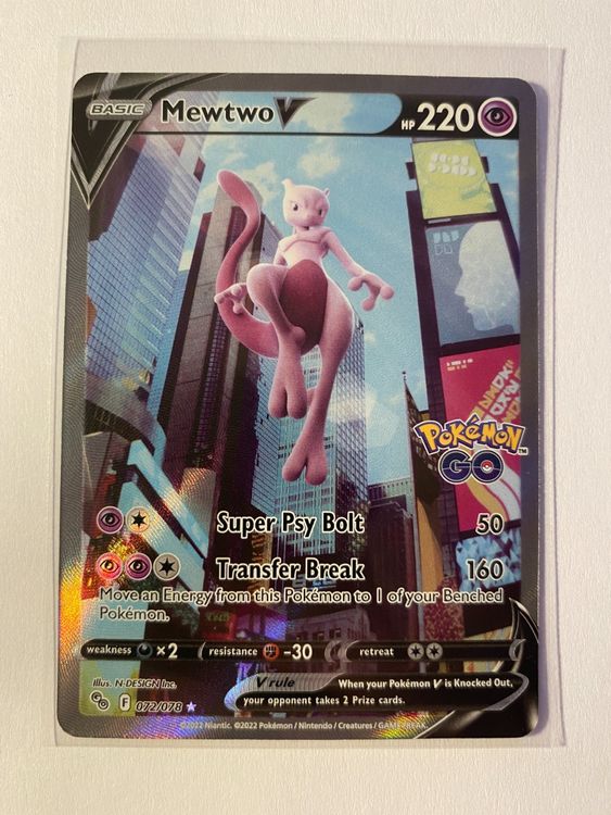Pokémon Mewtwo V – SWSH229 Full Art – Carta Promo De Black Star De La Colección Pokémon Go