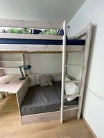 Hochbett Massivholz weiss lasiert (90x200)