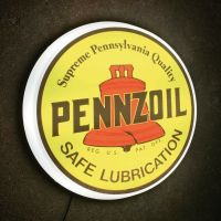 PENNZOIL SAFE LUBRICATION LED Leuchtreklame Vintage Style