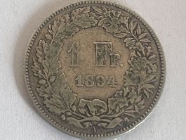 Pièce de 1 franc en argent 1894