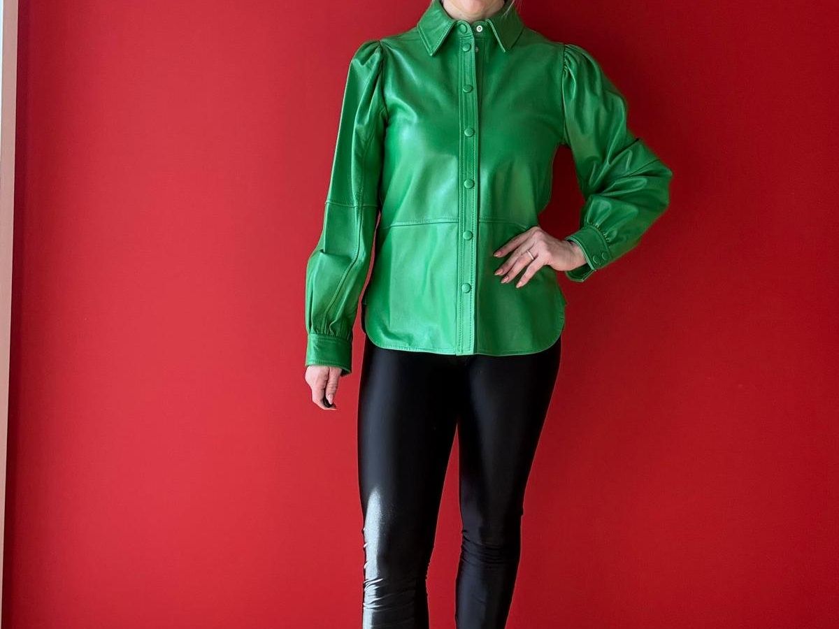 Ganni Jacken: Ganni Lederjacke grün, Gr. 36 – Neu (gemäss Beschreibung) aus Oberarth von SSS. 7