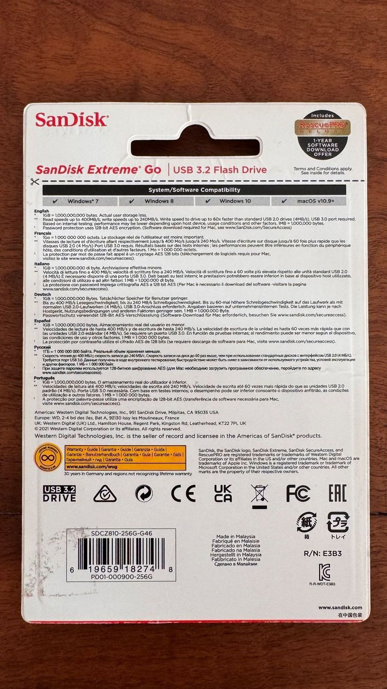 Sandisk Chiavette USB: SanDisk Extreme Go 256GB USB 3.2 Stick – Usato da Luzern venduto da serchon 1