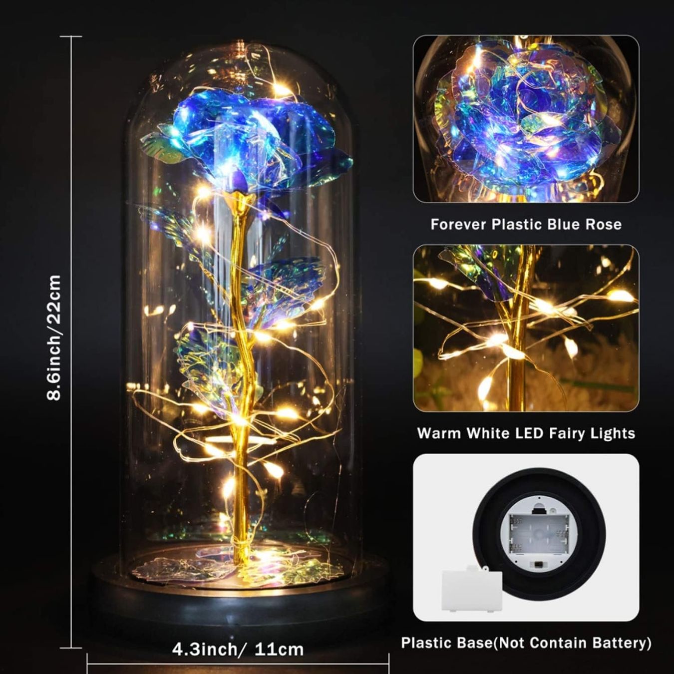 Ghirlande e barre luminose: Infinity Rose in Glaskuppel – Nuovo e nell'imballaggio originale da Nuglar venduto da SaleRitter