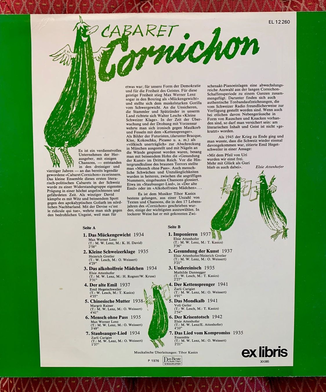 Dischi in vinile: Cabaret Cornichon/ Elsie Attenhofer – Usato da Pazzallo venduto da 51chro74 2