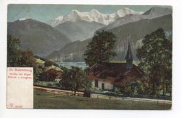 ST. BEATENBERG Kirche mit Eiger, Mönch u. Jungfrau