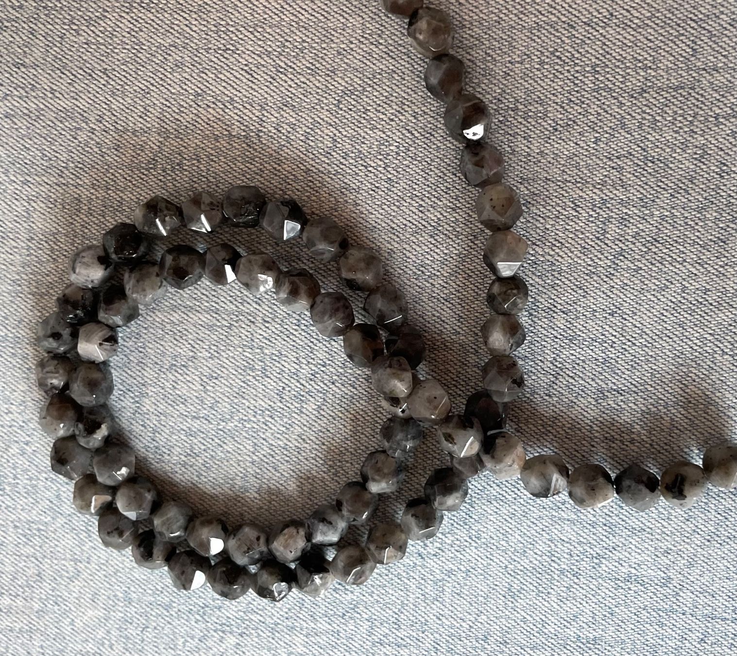Catenine: Labradorit Larvikit  Kette    UNIKAT   45cm lang    m.Feuer – Nuovo e nell'imballaggio originale da Leuggern venduto da gemshow 6