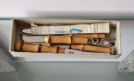 Vintage 5-tlg. Set Bambusgriff-Messer HENCKELS Zwillingswerk
