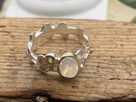 Design Ring mit Mondstein, Gr.54.5