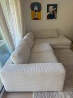 Livique L-shaped sofa / beige corduroy fabric – very comfort