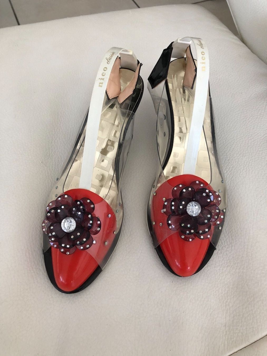 Scarpe da donna: Sandalettes dame transparente – Nuovo e nell'imballaggio originale da Delémont venduto da stella063