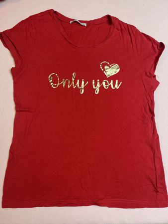 Rotes T-Shirt "Only you" Grösse M, Gloria Jeans