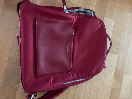 Samsonite Damen-Rucksack, Leder, bordeauxrot, hochwertig