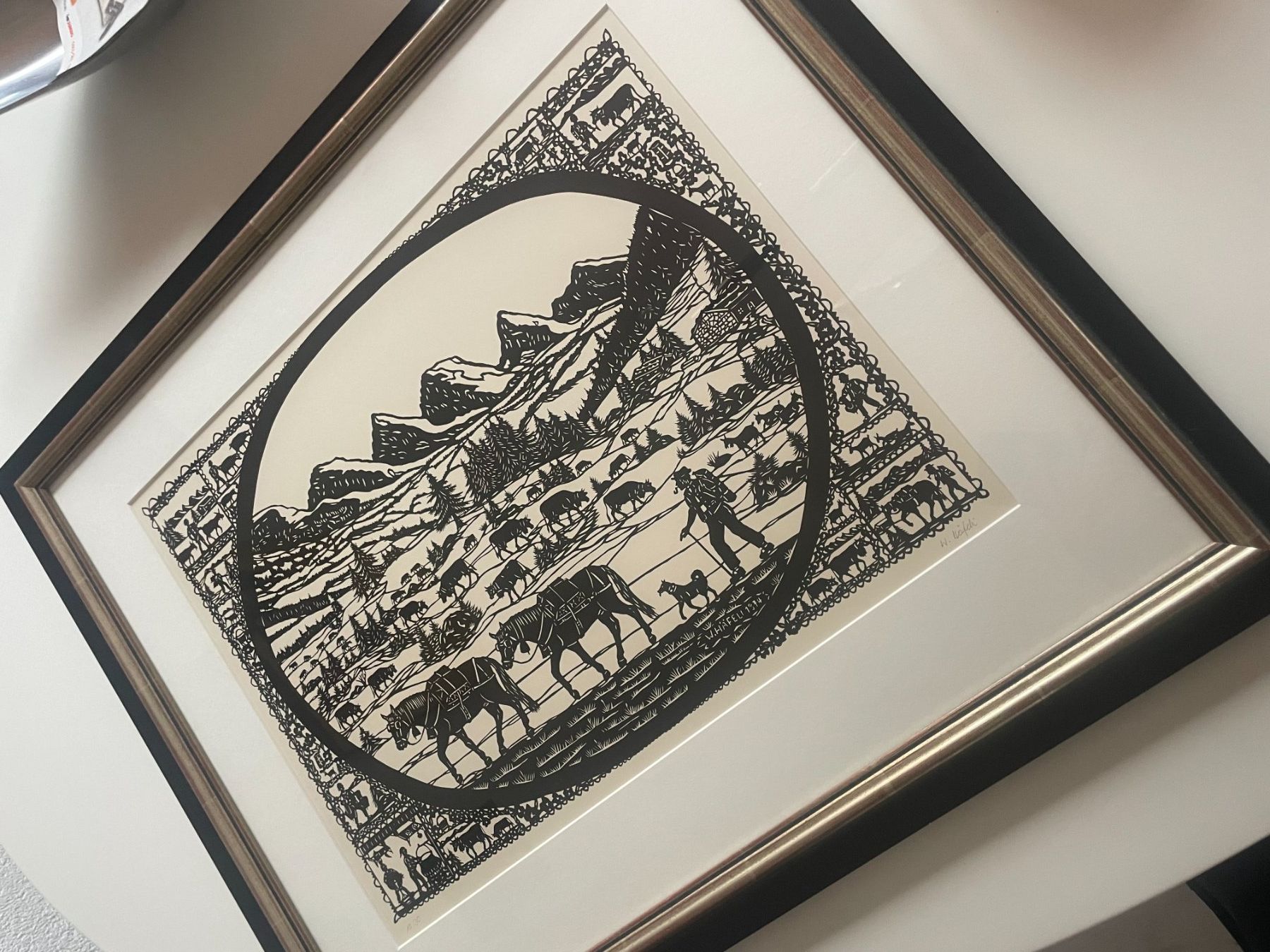 Grafica & Litografie: Appenzell - Werner Häfeli - Scherenschnitt – Usato da Rorschach venduto da Spektar 8