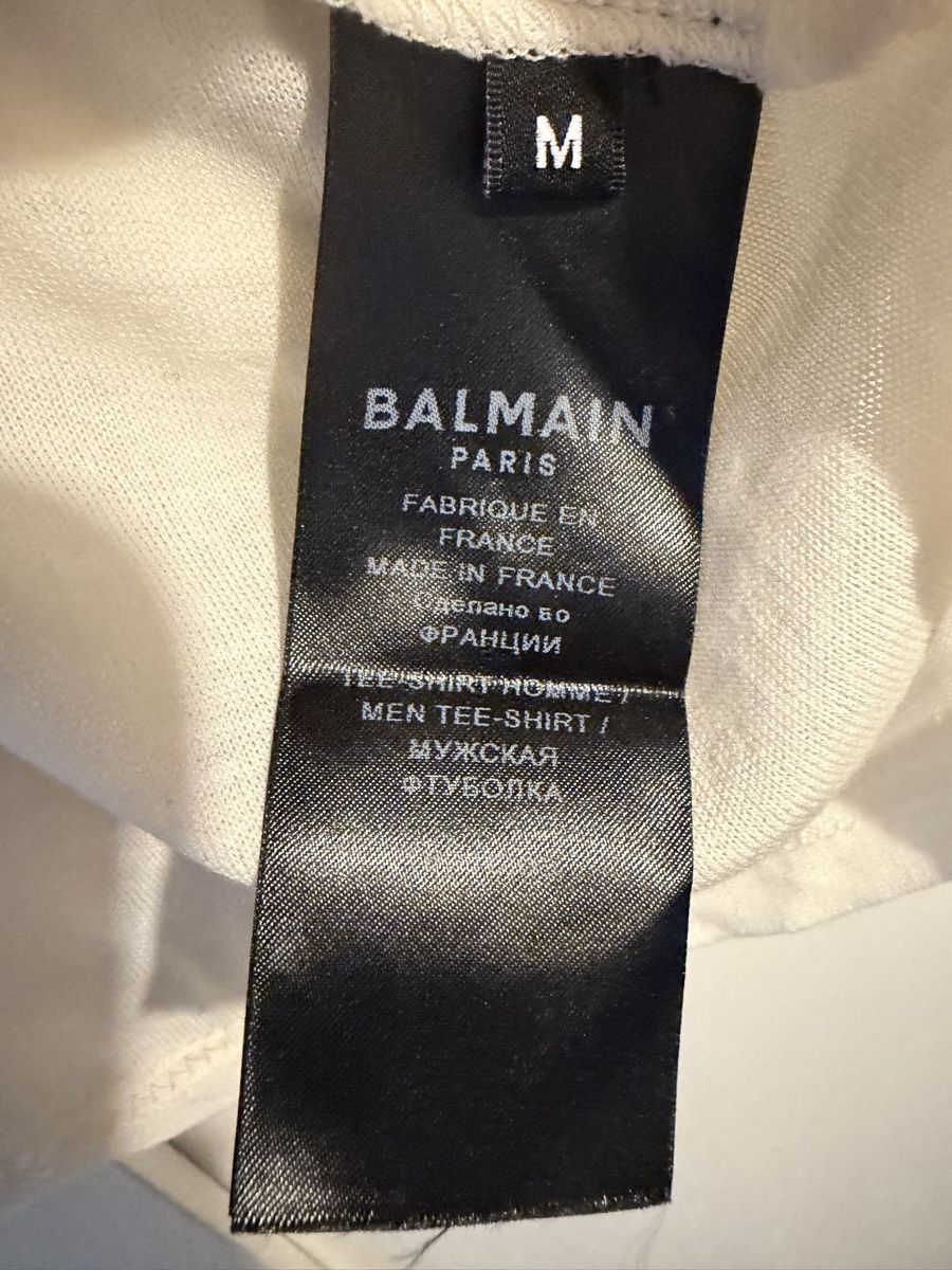 Balmain T-shirt: Maglietta Balmain Paris Uomo M cotone bianco – Usato da Lugano venduto da can_xdd8 3