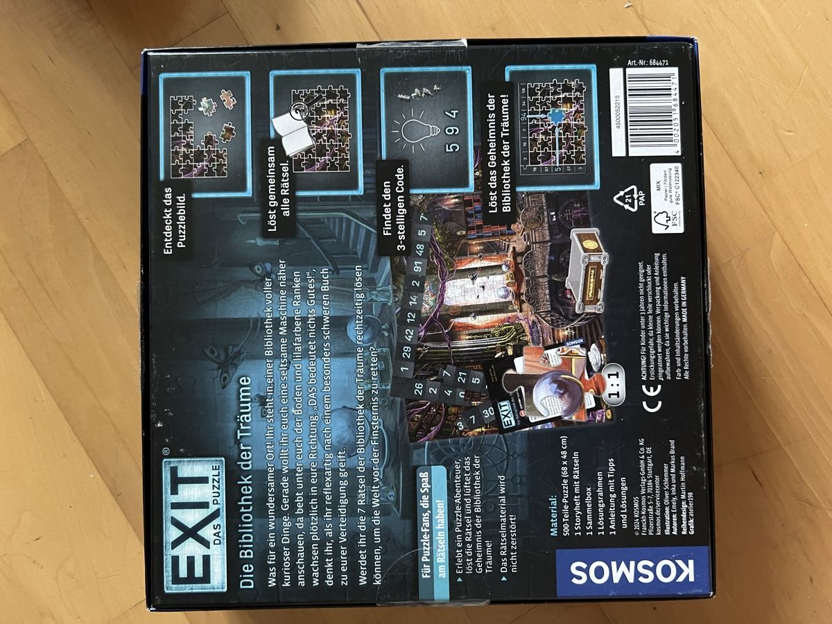 Puzzle: EXIT - Das Puzzle: Die Bibliothek der Träume 500 Teile – Usato da Toffen venduto da Vanessa_Germann 3