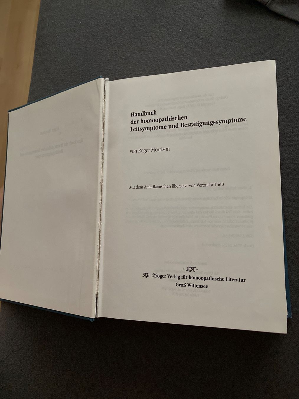 Libri: Handbuch Homöopathische Leitsymptome Roger Morrison – Usato da Effretikon venduto da Rodilebe 2
