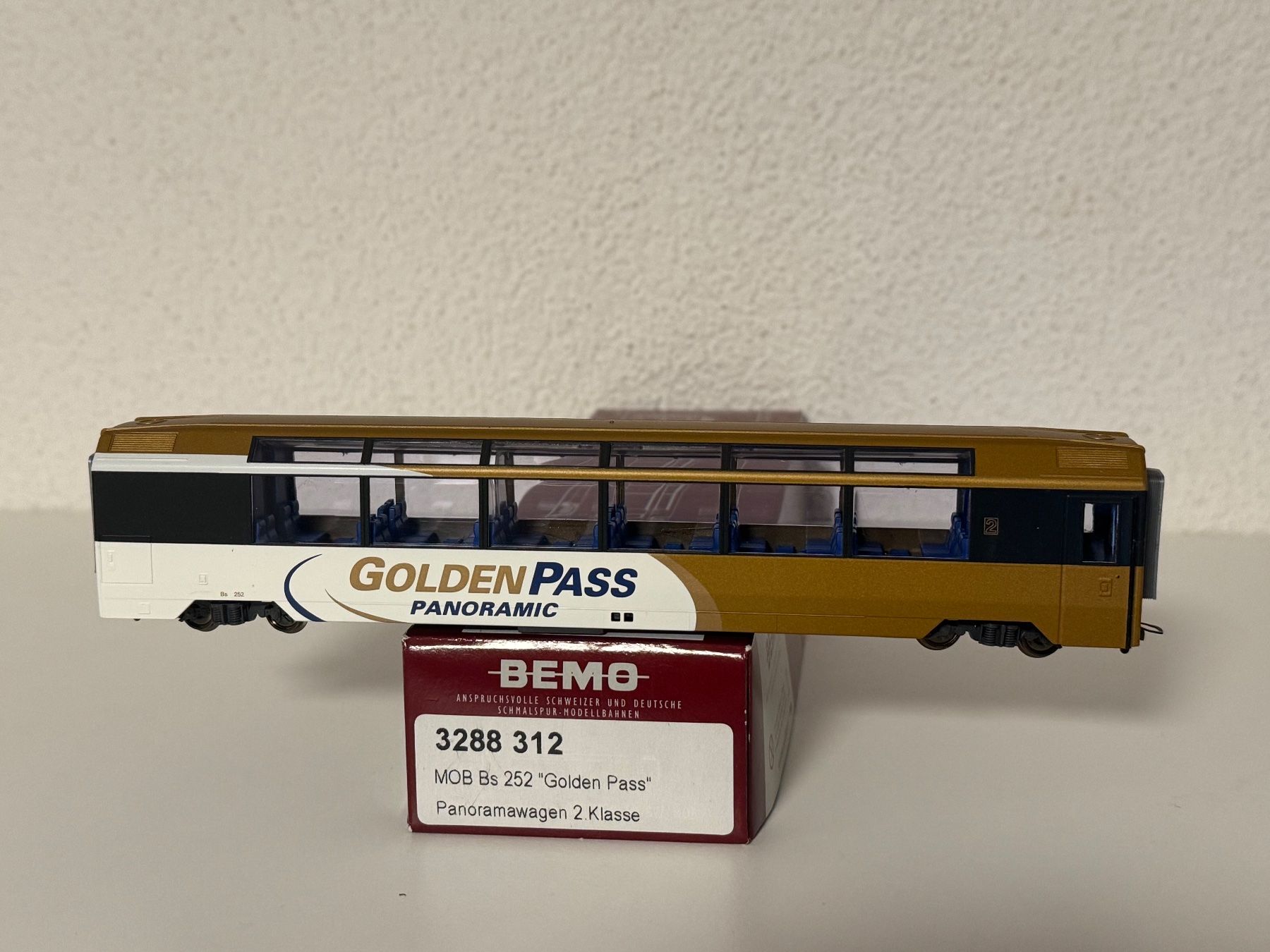 Bemo H0m MOB Bs 252 Golden Pass Panoramawagen 2.Klasse (Gebraucht) in ...