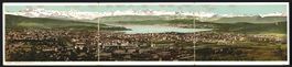 Klapp-AK Zürich, Zürich mit Alpenpanor