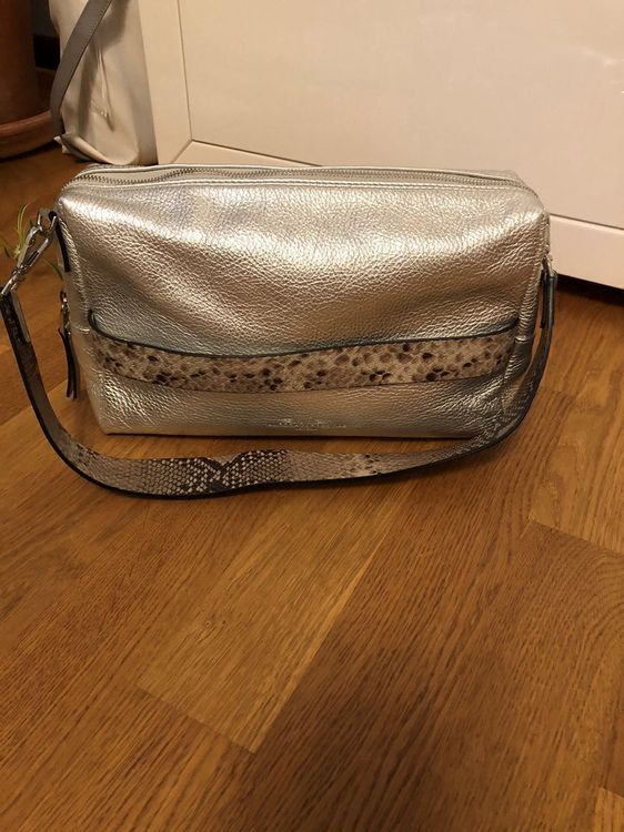 Echtleder Tasche, Klatsch/ Silver (Neu (gemäss Beschreibung)) in