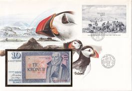 Grosser Banknotenbrief Island 1986