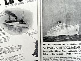 Kreuzfahrtschiff Korsica -2 alte Werbungen /Réclames 1931/34