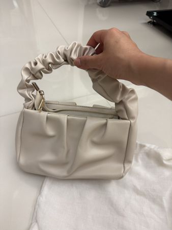 Zara Ruched Handle Bag Cream Color Good Condition