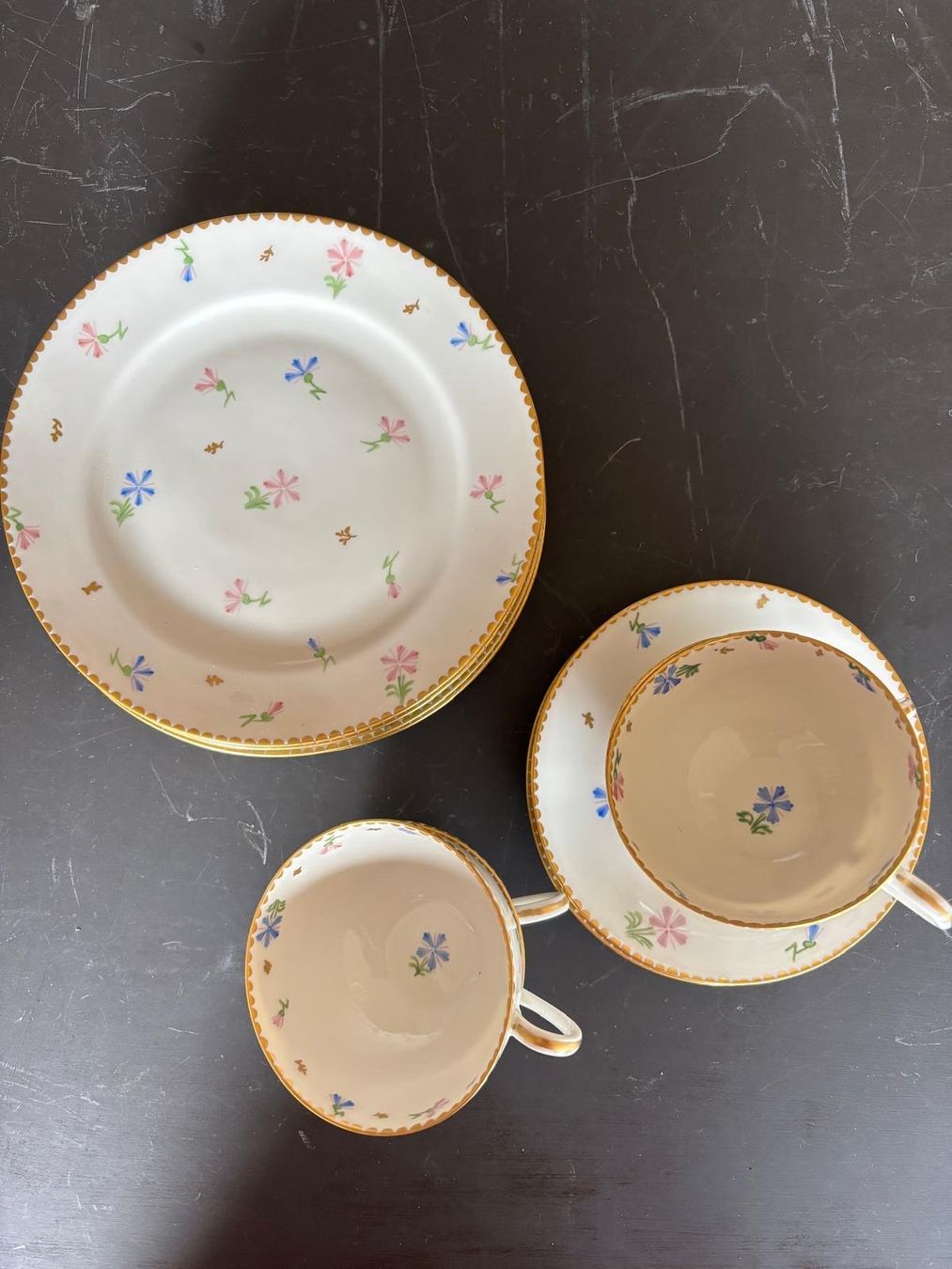 Thomas Porzellan Set (Rosenthal) – Streublumen, Goldrand (Neu (gemäss ...