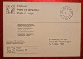 Feldpost Karte, Tag der Angehörigen, 1. August 1987, Rarität