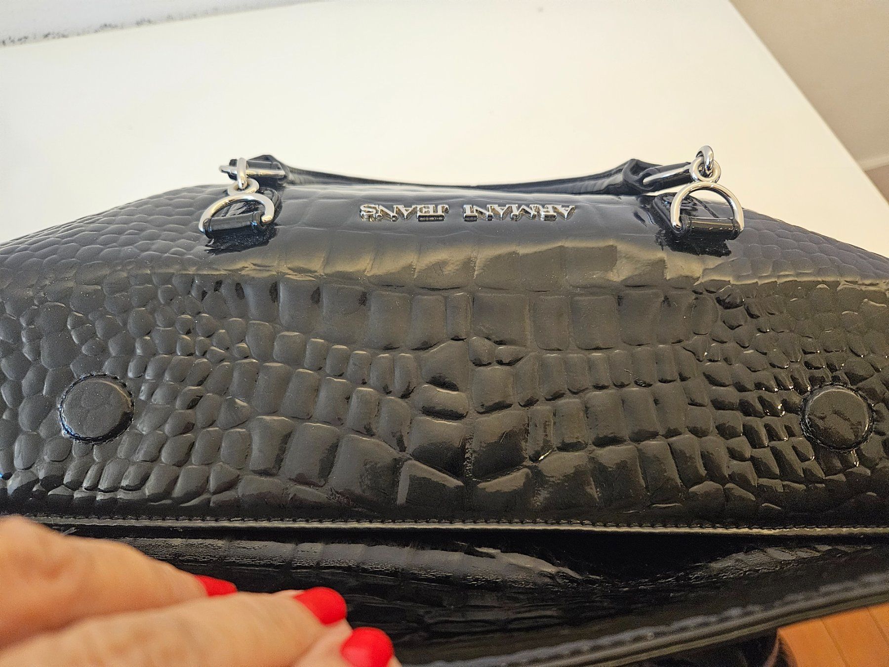 Armani Borse da donna: Armani Jeans Tasche Lack Schwarz – Usato da Bern venduto da Alea6892 4