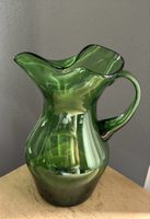 Alter Krug / alte Vase Glas / Glaskrug - grün - 25.5 cm