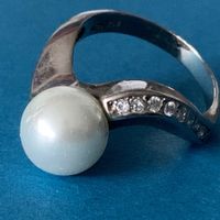 Silberring perle /zirkonia (rg 58)