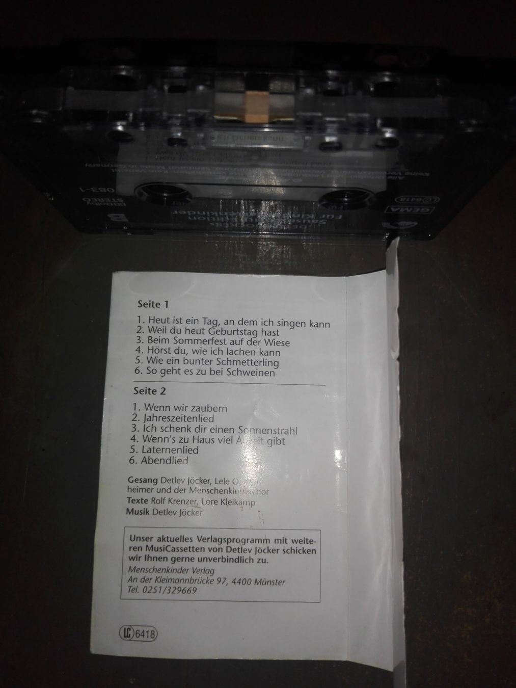 Musicassette: Elefantis Liederwiese - Sammlung schön. Lieder Detlev Jöckel – Usato da St. Gallen venduto da elk2021 2