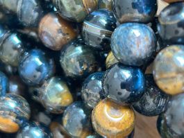 Strang echte blue tiger eye Level 3 beads 8 mm