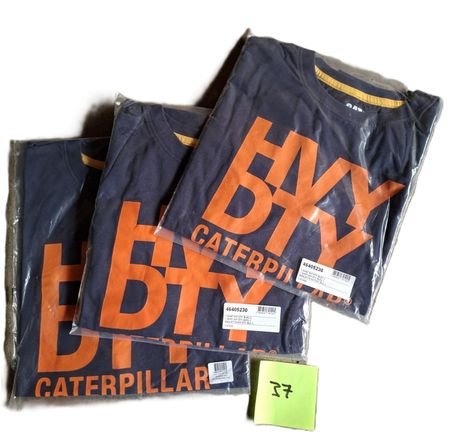 3er Pack CAT T-Shirts Gr. L Schwarz ab 1.- neu ovp