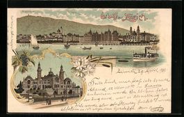 Litho Zürich, Alpenquai mit Dampfer, To