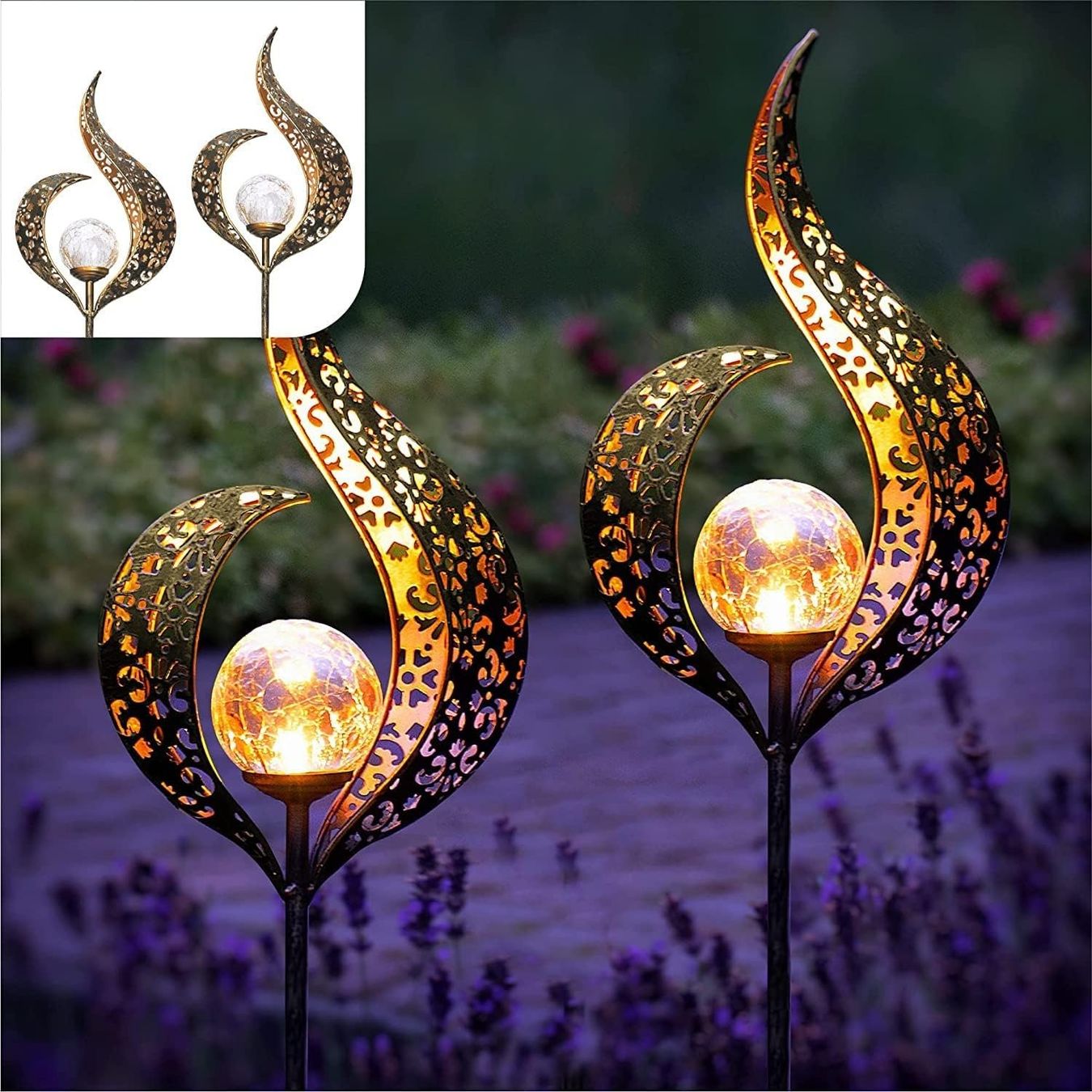 Lanterne: 2x Solarleuchten Garten 2er Set LED – Nuovo e nell'imballaggio originale da Nuglar venduto da SmartLiving24
