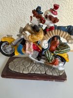 Lustige Clown-Motorrad-Figur, Zirkus-Dekoration, Top!