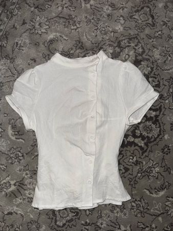 Bluse weiss Kurzarm (asiatischer Stil)