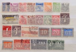 SUISSE: Des timbres oblitérés jusqu'à l'année 1945