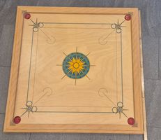 Spielbrett Carrom und Backgammon Holz gebraucht
