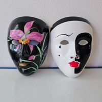 🎭 Venezianische Masken aus Keramik (2 Stück)