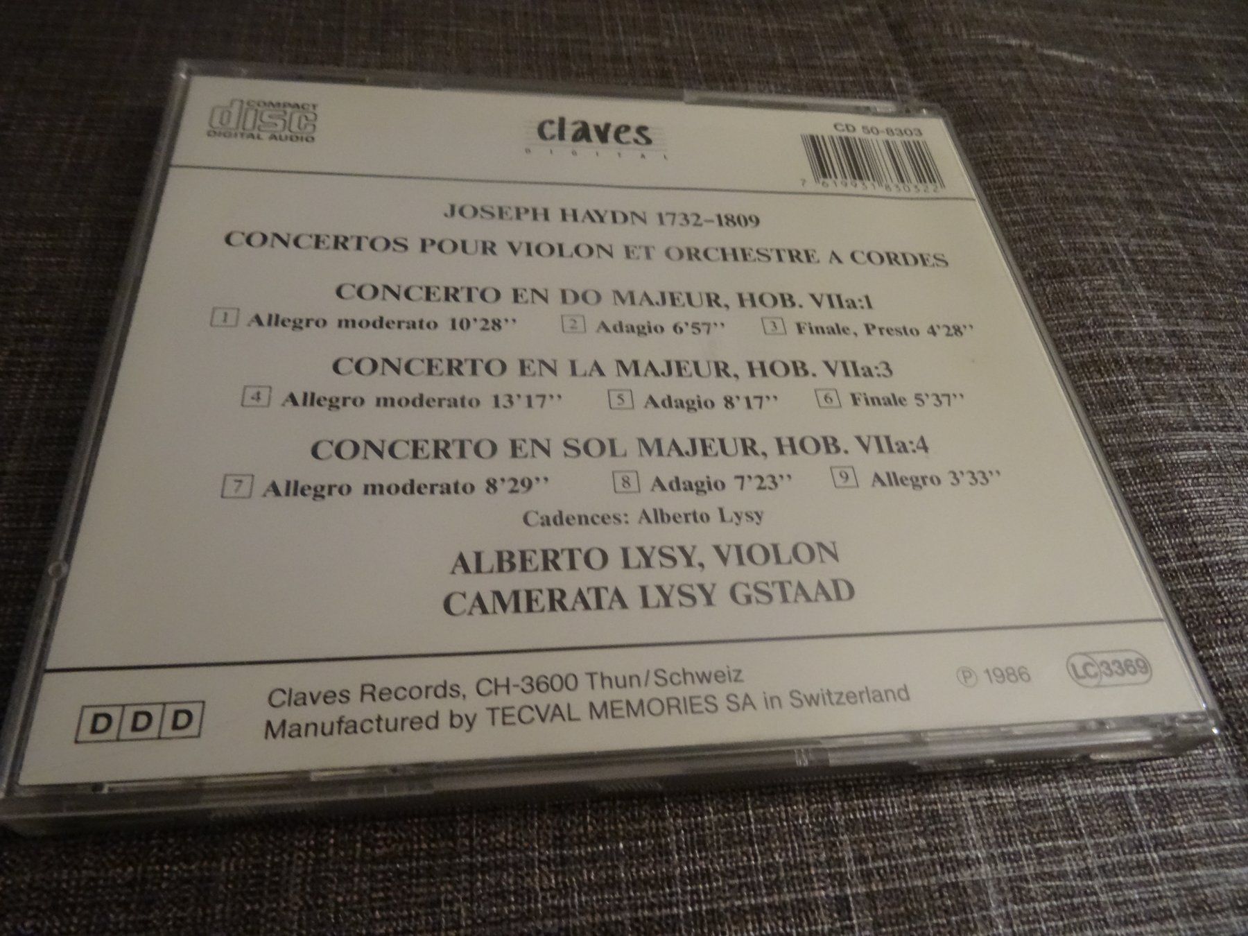 CD: Haydn: Violinkonzerte - Camerata Lysy Gstaad - CD – Usato da Olten venduto da Disc-Ausverkauf 1