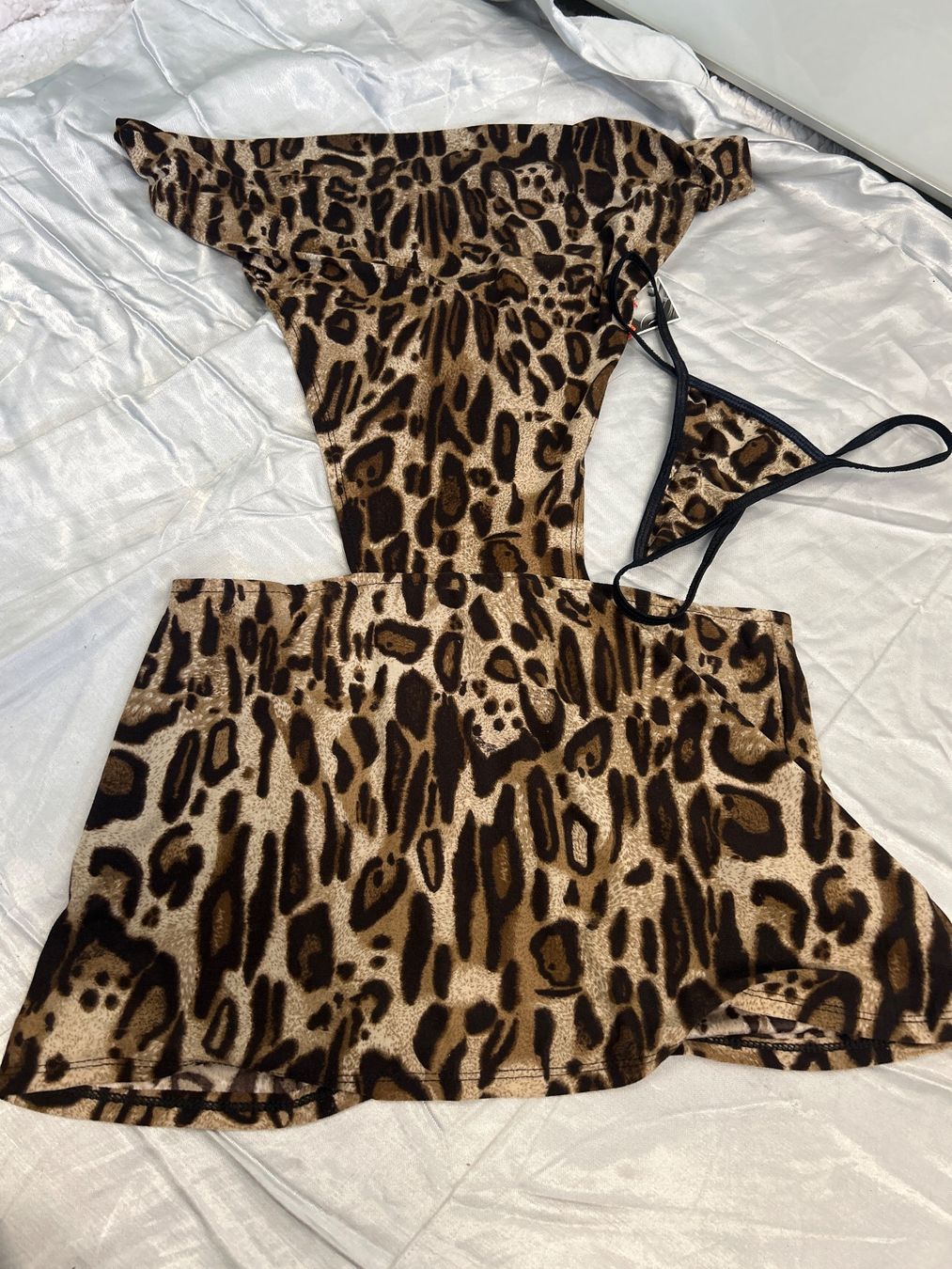 Altra biancheria intima: Sexy Dessous Negligé Leopard Kleid Figurbetont String Neu – Nuovo e nell'imballaggio originale da Regensdorf venduto da Spyke55