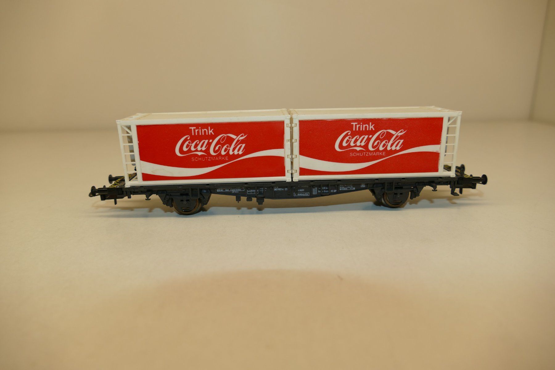 Modellini di ferrovie: Röwa H0: RIV Containerwagen Coca Cola – Usato da Niederhasli venduto da rail-duerst