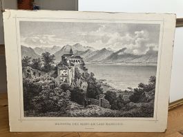 Madonna del Sasso  Antikes Bild Druck auf Holzfaserplatte