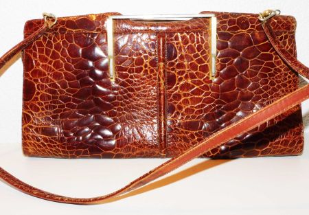 Neue Fundschätze Design 50/60er Leder Tasche Handtasche