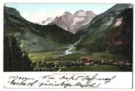 Relief-AK Kandersteg, Ortsansicht mit Bl